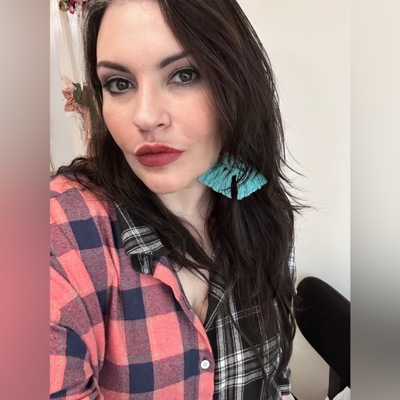 🆕»-»FaNcY MoDeRn DaY HoOpS w/a tWiSt« HaNdCrAfTeD »ClAsSiC bOhO sTyLe EaRrInGs - Picture 3 of 16